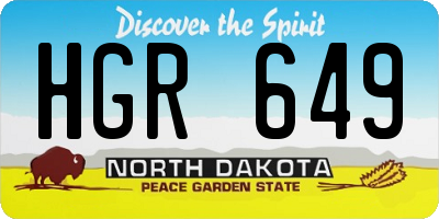 ND license plate HGR649