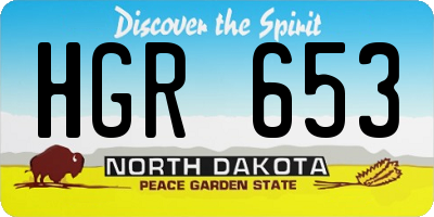 ND license plate HGR653