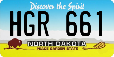 ND license plate HGR661