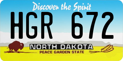 ND license plate HGR672