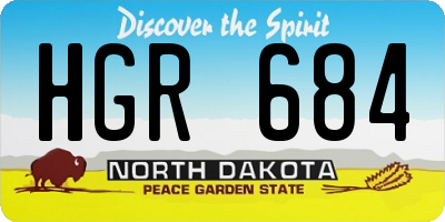 ND license plate HGR684