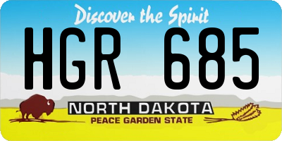 ND license plate HGR685