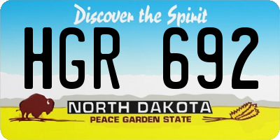 ND license plate HGR692