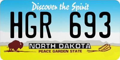 ND license plate HGR693