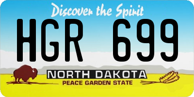 ND license plate HGR699