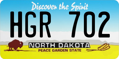 ND license plate HGR702