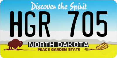 ND license plate HGR705