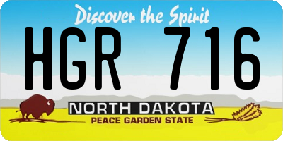 ND license plate HGR716
