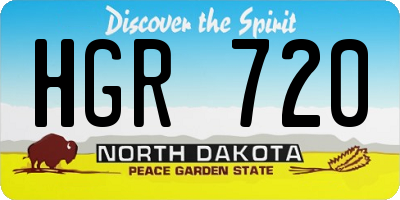 ND license plate HGR720