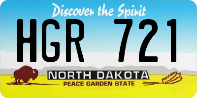ND license plate HGR721