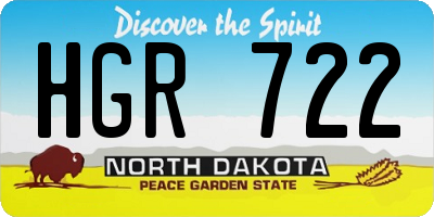 ND license plate HGR722