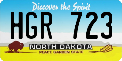 ND license plate HGR723
