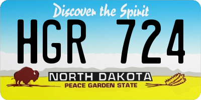 ND license plate HGR724