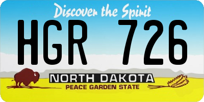 ND license plate HGR726