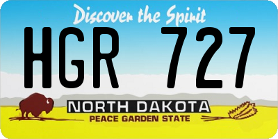 ND license plate HGR727