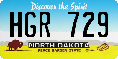ND license plate HGR729