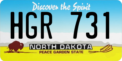 ND license plate HGR731