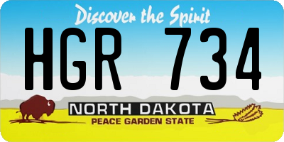 ND license plate HGR734