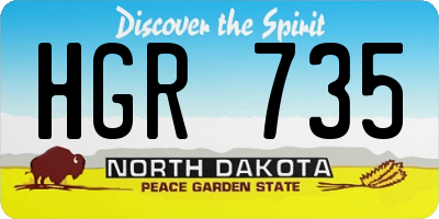 ND license plate HGR735