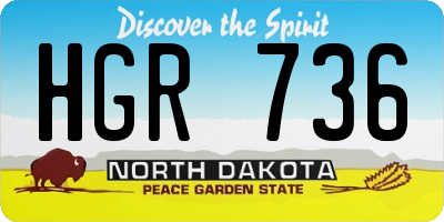 ND license plate HGR736