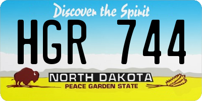ND license plate HGR744