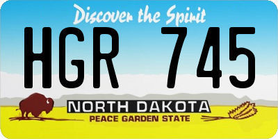 ND license plate HGR745
