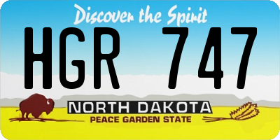 ND license plate HGR747