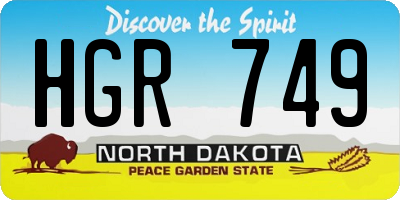 ND license plate HGR749