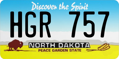 ND license plate HGR757
