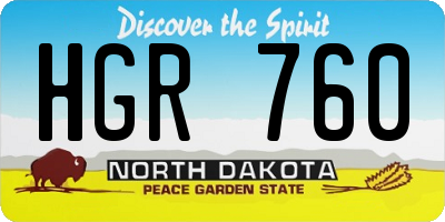 ND license plate HGR760