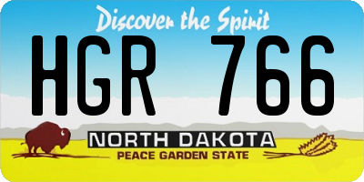 ND license plate HGR766