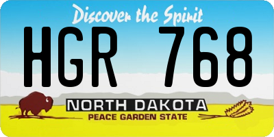 ND license plate HGR768