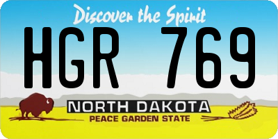 ND license plate HGR769