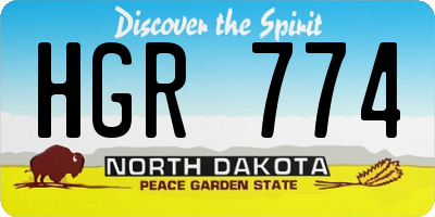 ND license plate HGR774