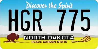 ND license plate HGR775