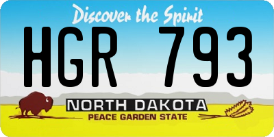 ND license plate HGR793