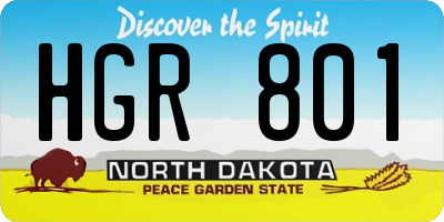 ND license plate HGR801