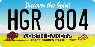 ND license plate HGR804