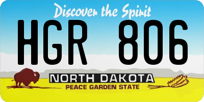ND license plate HGR806