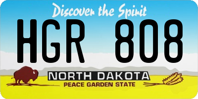 ND license plate HGR808