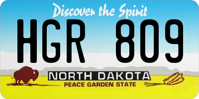 ND license plate HGR809