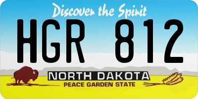 ND license plate HGR812
