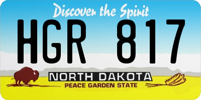 ND license plate HGR817