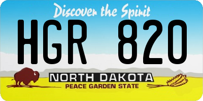ND license plate HGR820