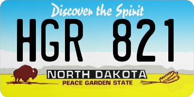 ND license plate HGR821