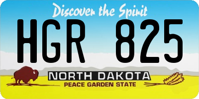 ND license plate HGR825