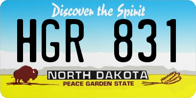 ND license plate HGR831