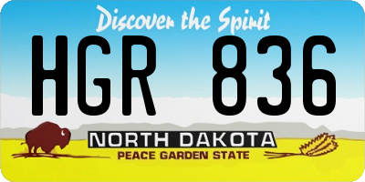 ND license plate HGR836