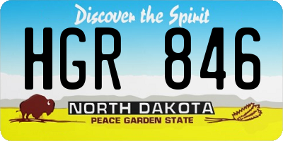 ND license plate HGR846