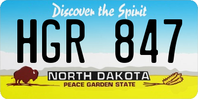 ND license plate HGR847
